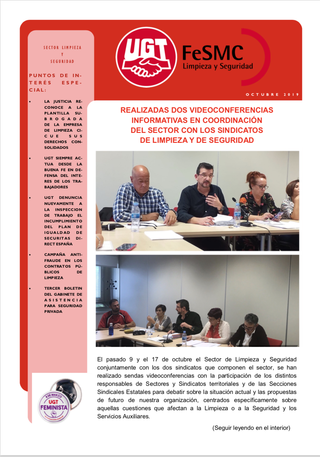 Portada revista seguridad y limpieza octubre 19